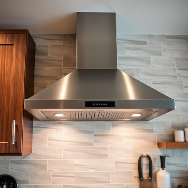 Professional vent hood repair technician servicing a range hood in The Woodlands TX home - Expert Vent Hood Repair Service